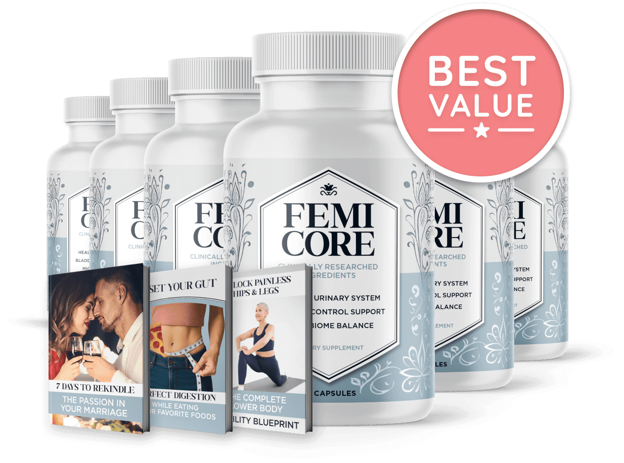 FemiCore 6 bottle package — 180-day supply with bonuses